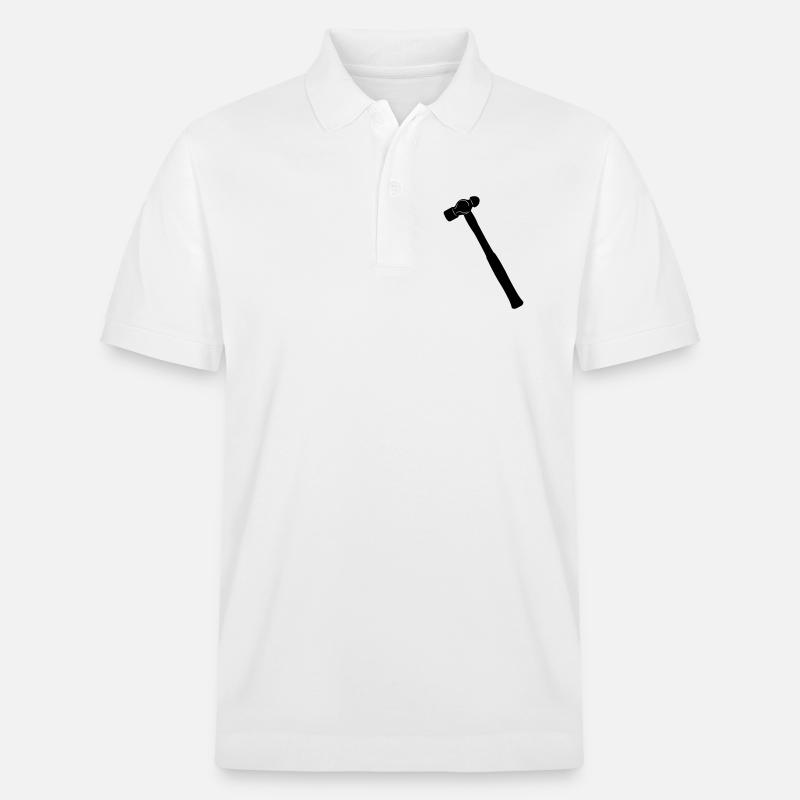 Kugelhammer oder Dellhammer Schattenbild - Stanley/Stella Unisex Bio-Poloshirt PREPSTER - Weiß