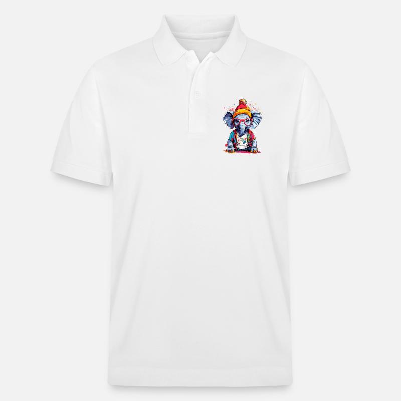 Coole Elefant - Stanley/Stella Unisex Bio-Poloshirt PREPSTER - Weiß