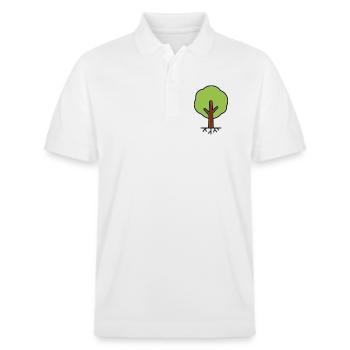 Baum Silhouette Grün Cartoon - Stanley/Stella Unisex Bio-Poloshirt PREPSTER - Weiß - Vorne - Roxy (174cm) & Andy (188cm)