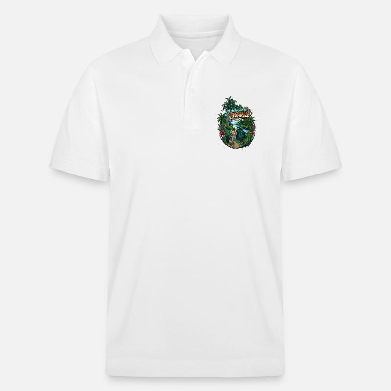 Willkommen im Paradies Pfad - Stanley/Stella Unisex Bio-Poloshirt PREPSTER - Weiß