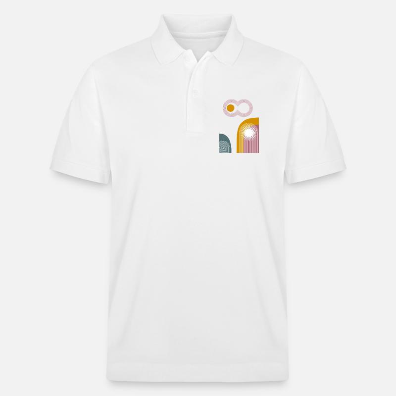 Pink Infinity Sun Abstrakter Bogen-Grafik - Stanley/Stella Unisex Bio-Poloshirt PREPSTER - Weiß