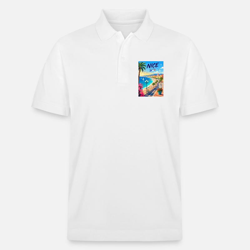 Nice Côte d'Azur Promenade - Polo PREPSTER bio Stanley/Stella Unisexe - blanc