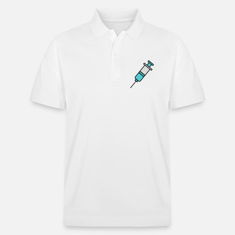 Spritze | Pro Impfung & Wissenschaft Statement - Stanley/Stella Unisex Bio-Poloshirt PREPSTER - Weiß