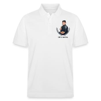 Rieser Grantler // Illustration - Stanley/Stella Unisex Bio-Poloshirt PREPSTER - Weiß - Vorne - Roxy (174cm) & Andy (188cm)
