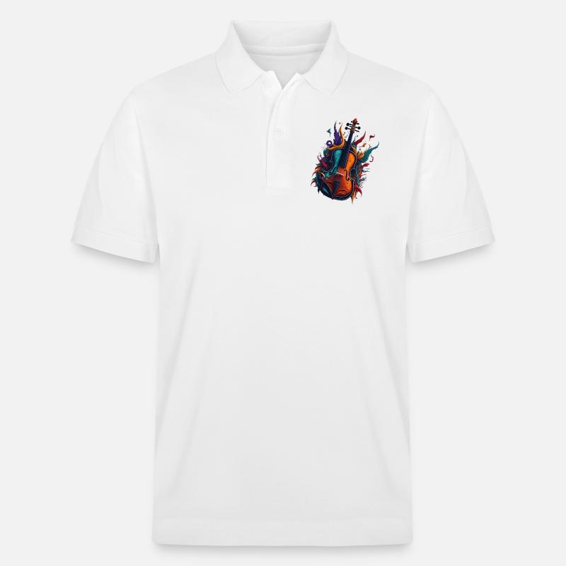 Illustration de violon - Polo PREPSTER bio Stanley/Stella Unisexe - blanc
