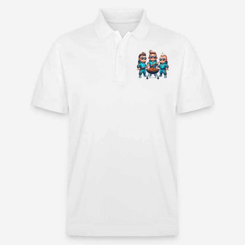 Coole Grill Freunde - Stanley/Stella Unisex Bio-Poloshirt PREPSTER - Weiß