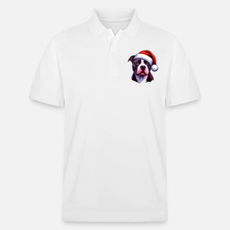 Père Noël Pitbull - Polo PREPSTER bio Stanley/Stella Unisexe - blanc