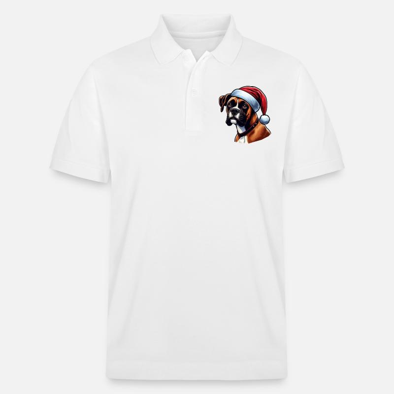 Chien Boxer Le Père Noël - Polo PREPSTER bio Stanley/Stella Unisexe - blanc