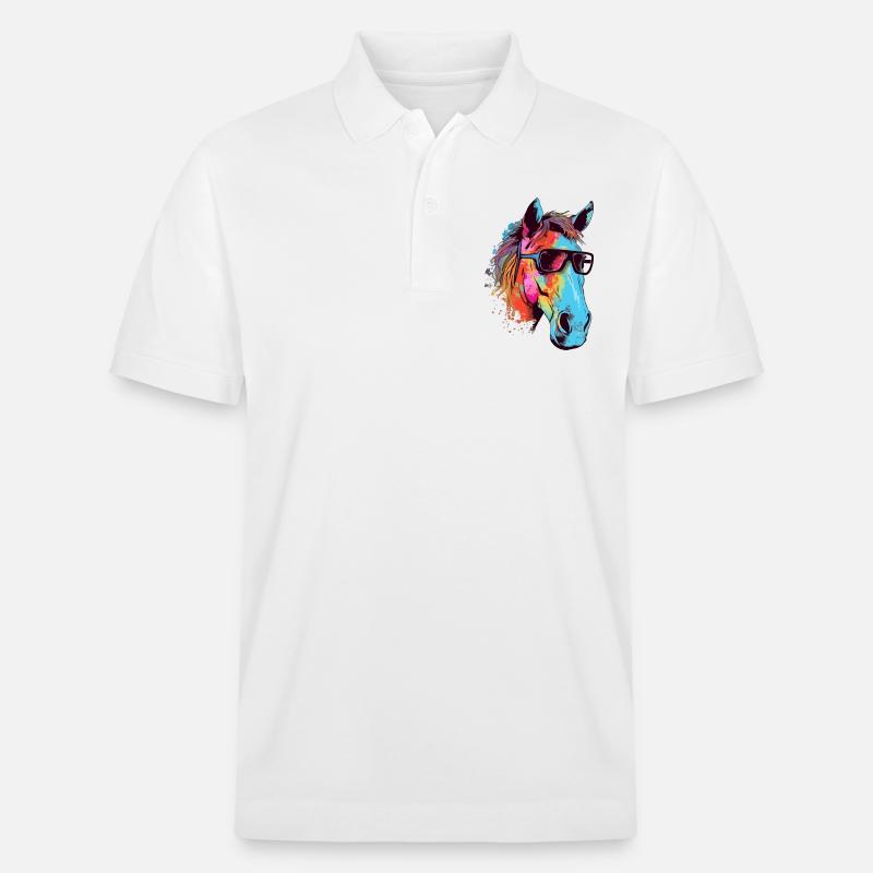 Rene das Pferd - Stanley/Stella Unisex Bio-Poloshirt PREPSTER - Weiß