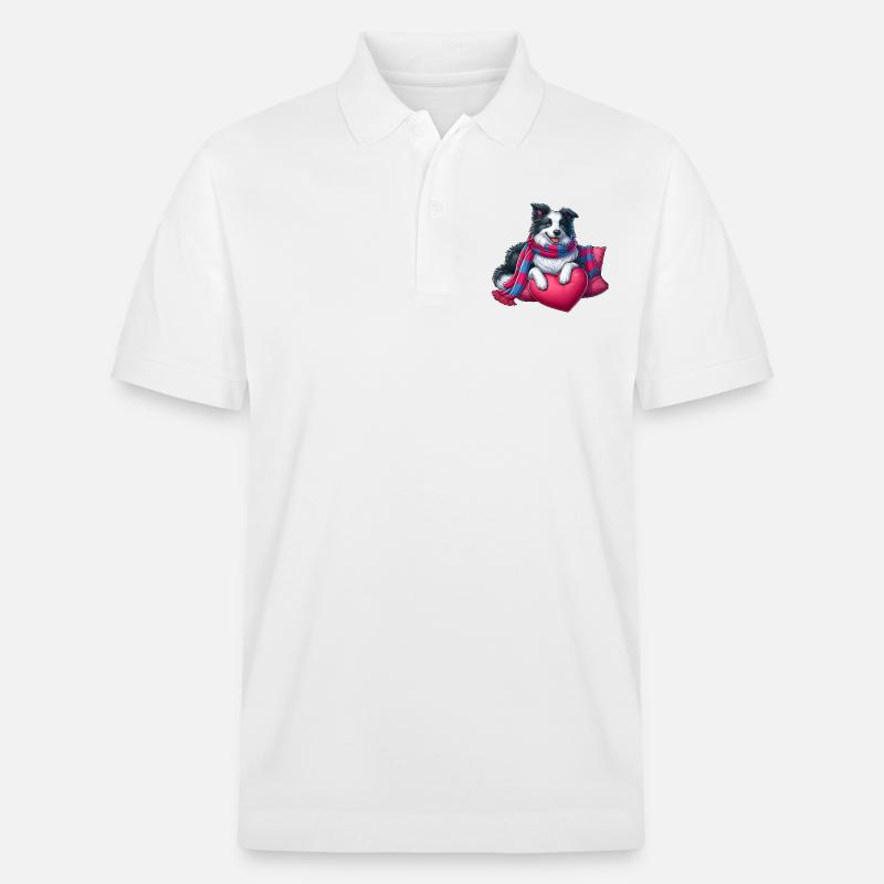 Border Collie - Stanley/Stella Unisex Bio-Poloshirt PREPSTER - Weiß