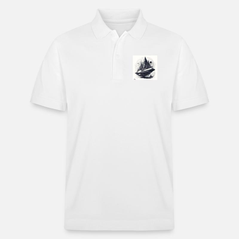 Sci-Fi-Stadt & Schiff - Stanley/Stella Unisex Bio-Poloshirt PREPSTER - Weiß