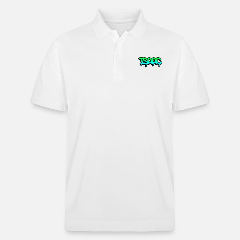 Graffiti prénom Isaac - Polo PREPSTER bio Stanley/Stella Unisexe - blanc