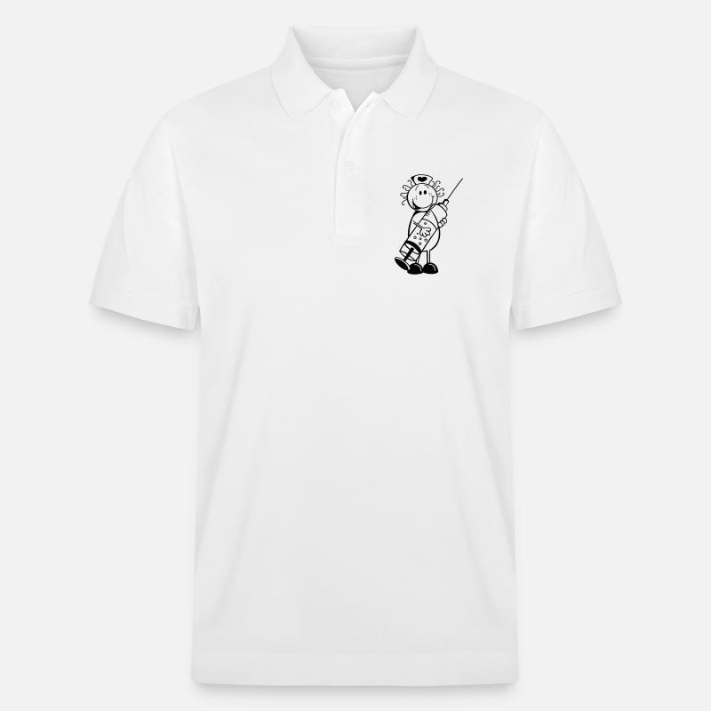 Krankenschwester Strichmännchen - Geschenk - Stanley/Stella Unisex Bio-Poloshirt PREPSTER - Weiß