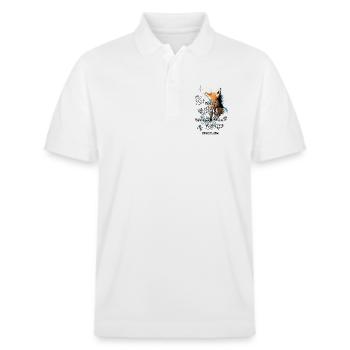 Verset de la Bible Motif religieux chrétien - Polo PREPSTER bio Stanley/Stella Unisexe - blanc - Devant - Roxy (174cm) & Andy (188cm)