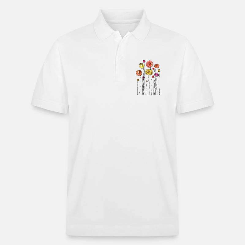 Thème abstrait fleur de printemps - Polo PREPSTER bio Stanley/Stella Unisexe - blanc
