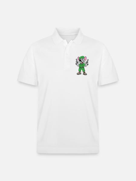 Bewaffneter Maus-Ranger - Stanley/Stella Unisex Bio-Poloshirt PREPSTER - Weiß
