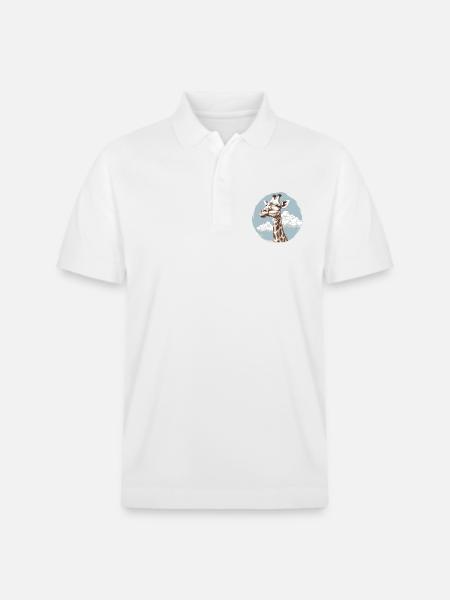 Giraffe im Himmel - Stanley/Stella Unisex Bio-Poloshirt PREPSTER - Weiß