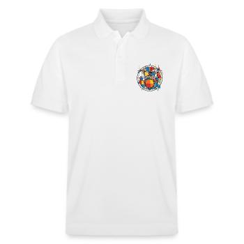 Drums colorful - Stanley/Stella Unisex Bio-Poloshirt PREPSTER - Weiß - Vorne - Roxy (174cm) & Andy (188cm)