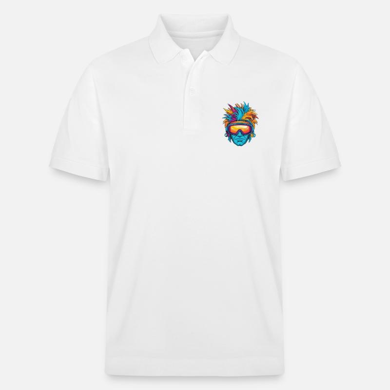 Creazy Ski Man - Stanley/Stella Unisex Bio-Poloshirt PREPSTER - Weiß