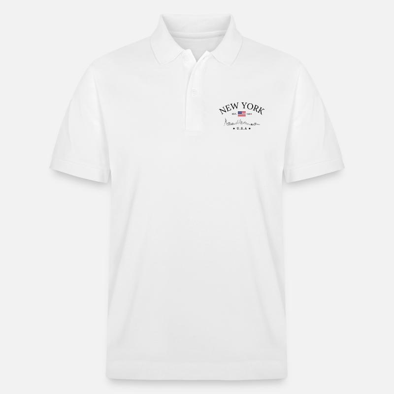 New York Est.1624 Classique - Polo PREPSTER bio Stanley/Stella Unisexe - blanc