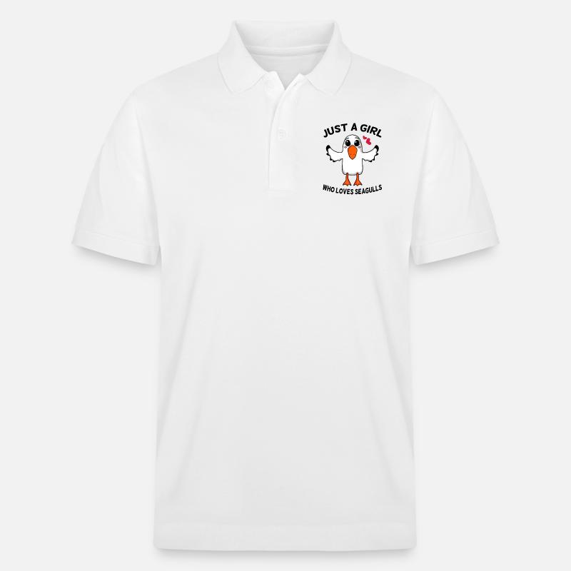 Möwe Spruch Mädchen Nordsee - Stanley/Stella Unisex Bio-Poloshirt PREPSTER - Weiß
