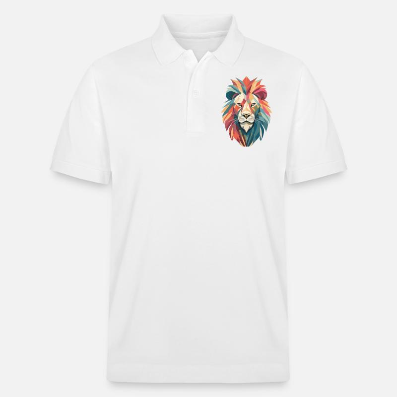 Prismatischer Löwe - Stanley/Stella Unisex Bio-Poloshirt PREPSTER - Weiß