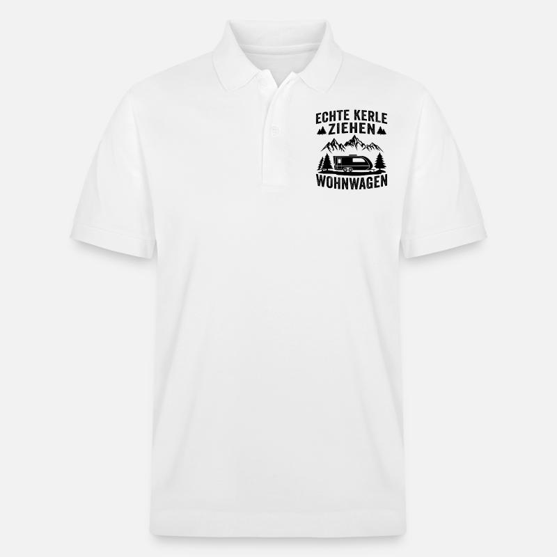 echte kerle ziehen wohnwagen - Stanley/Stella Unisex Bio-Poloshirt PREPSTER - Weiß