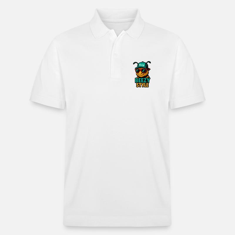Beezy Style Biene Cap - Stanley/Stella Unisex Bio-Poloshirt PREPSTER - Weiß