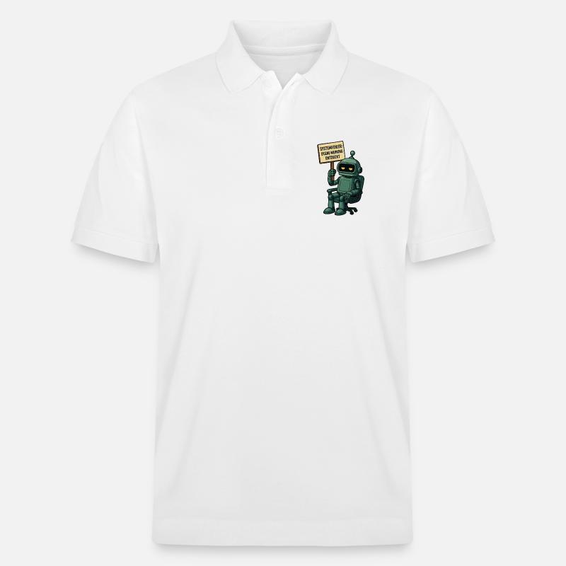 Systemfehler entdeckt – Denk selbst! Roboter - Stanley/Stella Unisex Bio-Poloshirt PREPSTER - Weiß