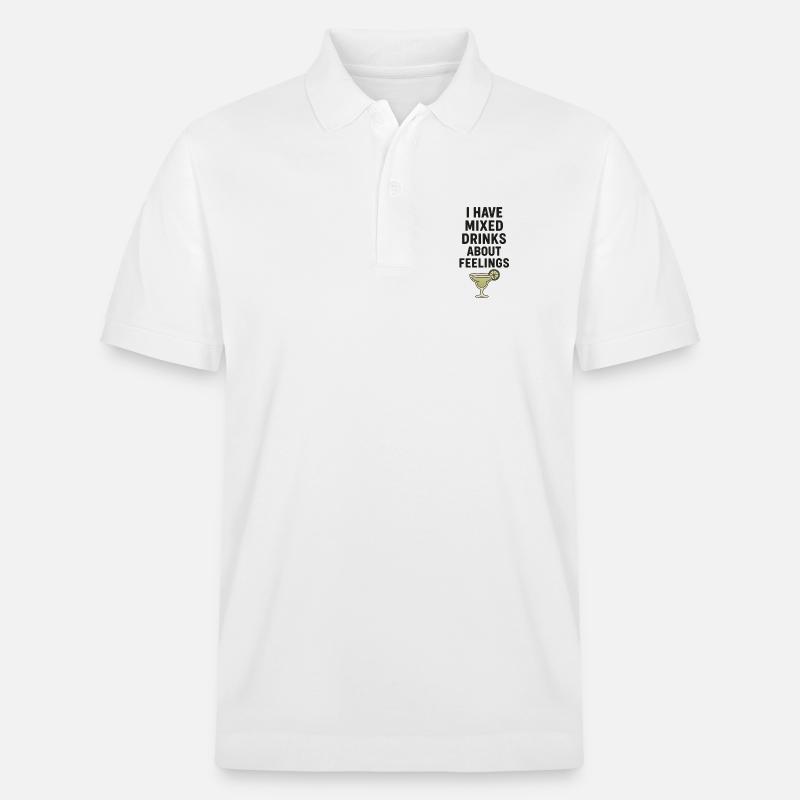 I Have Mixed Drinks About Feelings - Stanley/Stella Unisex Bio-Poloshirt PREPSTER - Weiß