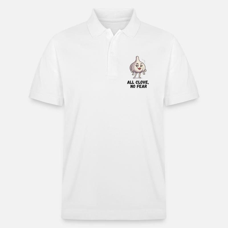 Knoblauch Dame eine Angst karikatur  - Stanley/Stella Unisex Bio-Poloshirt PREPSTER - Weiß