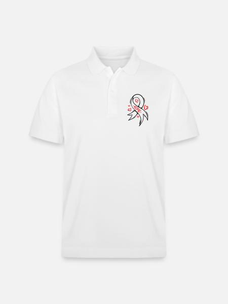 Hope Heart Cancer Loop - Stanley/Stella Unisex Organic Polo Shirt PREPSTER - white