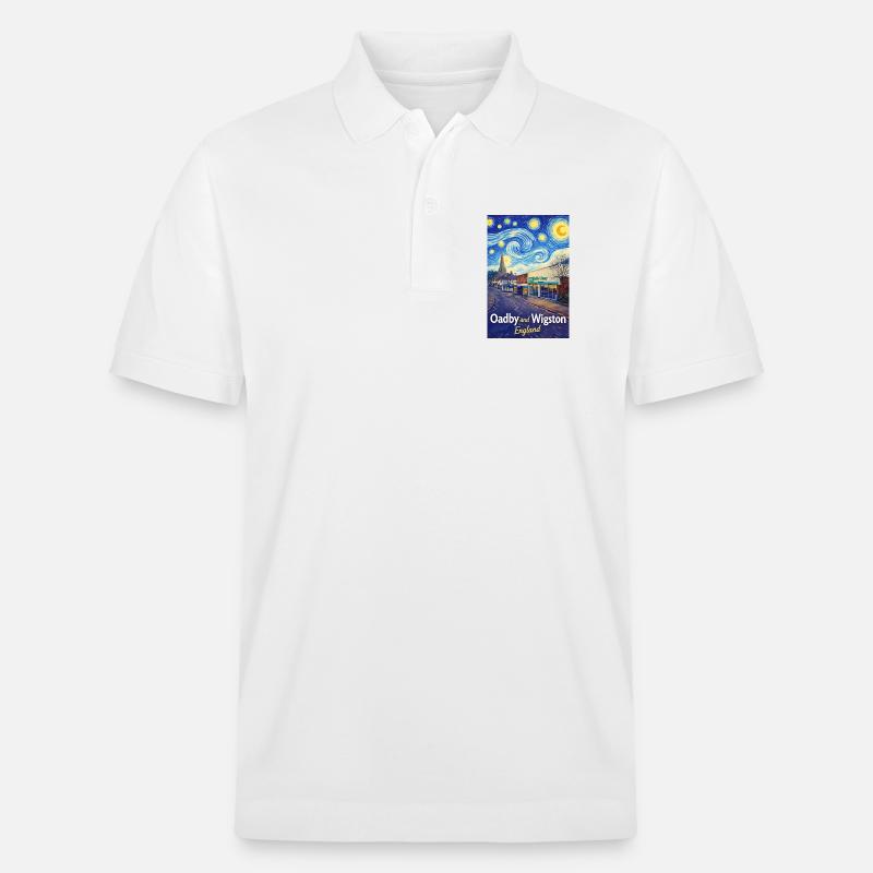 Oadby Wigston England Sternenstraßen - Stanley/Stella Unisex Bio-Poloshirt PREPSTER - Weiß