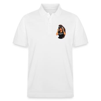 Reine Hip-Hop Glam Illustration - Polo PREPSTER bio Stanley/Stella Unisexe - blanc - Devant - Roxy (174cm) & Andy (188cm)