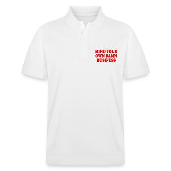 mind your own damn business - Polo PREPSTER bio Stanley/Stella Unisexe - blanc - Devant - Roxy (174cm) & Andy (188cm)