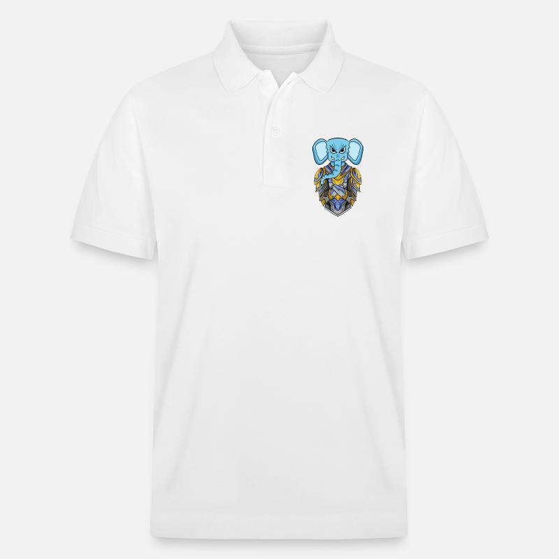 Chevalier éléphant cool - Polo PREPSTER bio Stanley/Stella Unisexe - blanc