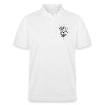 Bouquet Fleurs Sauvages Cadeau de mariage - Polo PREPSTER bio Stanley/Stella Unisexe - blanc - Devant - Roxy (174cm) & Andy (188cm)