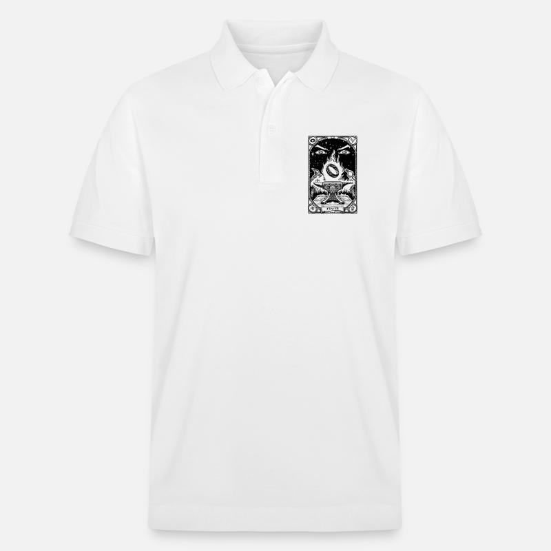 Ein Ring Tarot schwarz - Stanley/Stella Unisex Bio-Poloshirt PREPSTER - Weiß