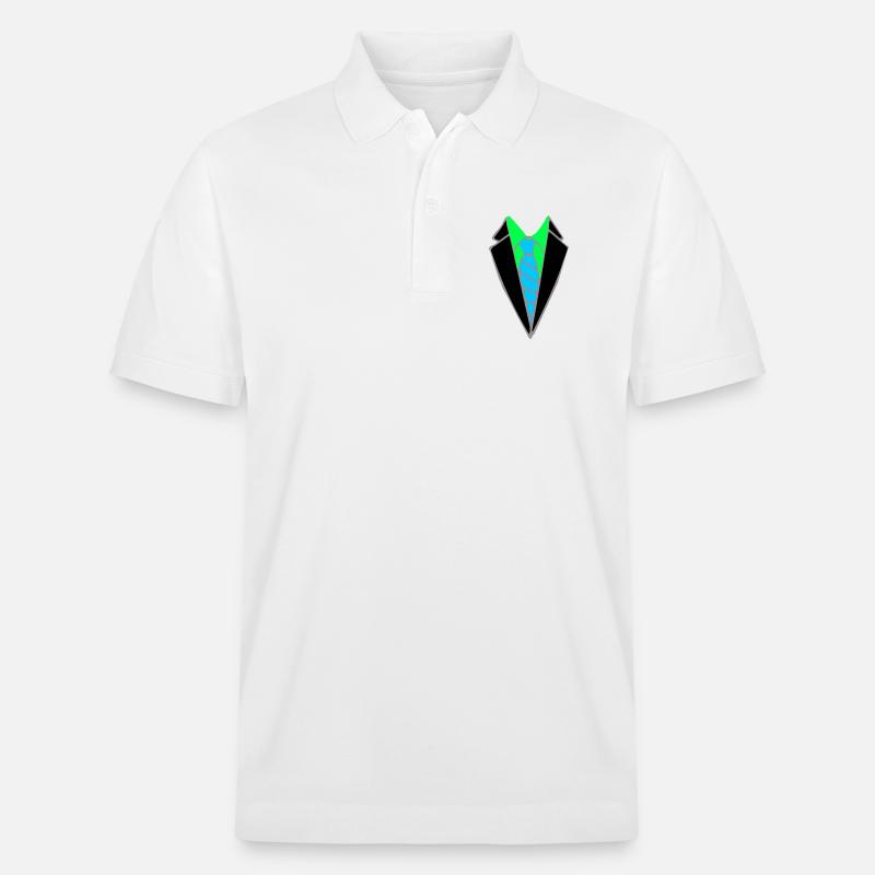 Veste fluo avec lien bleu - Polo PREPSTER bio Stanley/Stella Unisexe - blanc