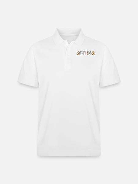 Spring | Spring | Tree | Flowers | Sunshine - Stanley/Stella Unisex Organic Polo Shirt PREPSTER - white