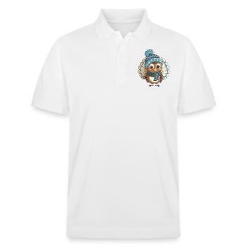 Cute turkey with scarf and bobble hat. - Stanley/Stella Unisex Organic Polo Shirt PREPSTER - white - Front - Roxy (174cm) & Andy (188cm)