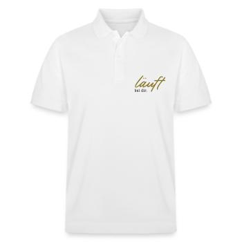 läuft bei dir. – 2 Farben - Stanley/Stella Unisex Bio-Poloshirt PREPSTER - Weiß - Vorne - Roxy (174cm) & Andy (188cm)