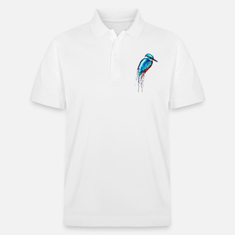 Aquarell Eisvogel - Stanley/Stella Unisex Bio-Poloshirt PREPSTER - Weiß