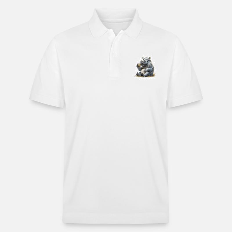 Nilpferd Bier Lustig - Stanley/Stella Unisex Bio-Poloshirt PREPSTER - Weiß