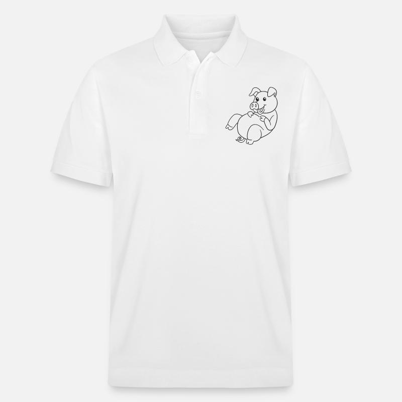 Cochon, Cochons, cadeau, idée cadeau - Polo PREPSTER bio Stanley/Stella Unisexe - blanc