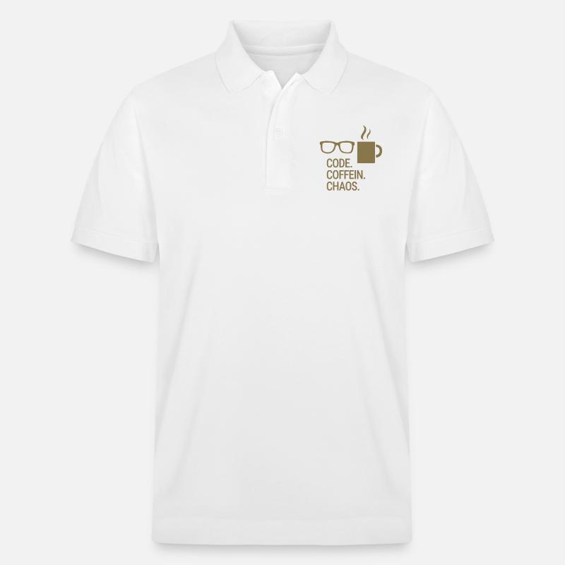 Code. Coffein. Chaos. - Stanley/Stella Unisex Bio-Poloshirt PREPSTER - Weiß