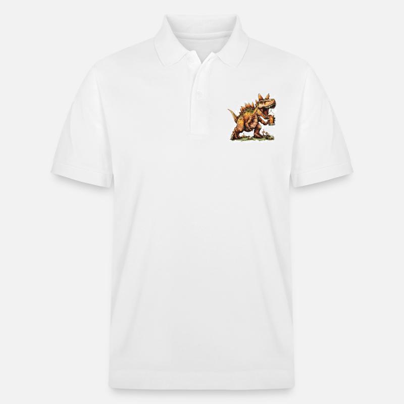 Dinosaurier stegosaurus Bier - Stanley/Stella Unisex Bio-Poloshirt PREPSTER - Weiß