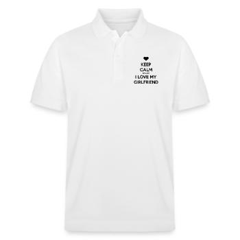 Reste calme parce que j’aime ma copine - Polo PREPSTER bio Stanley/Stella Unisexe - blanc - Devant - Roxy (174cm) & Andy (188cm)