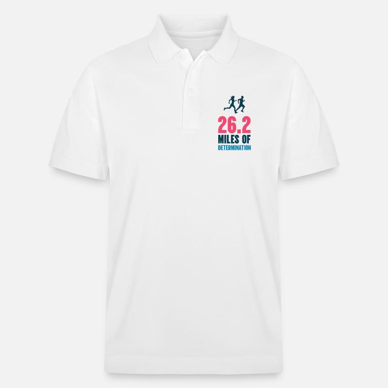 Marathon - 26,2 miles de détermination - Polo PREPSTER bio Stanley/Stella Unisexe - blanc