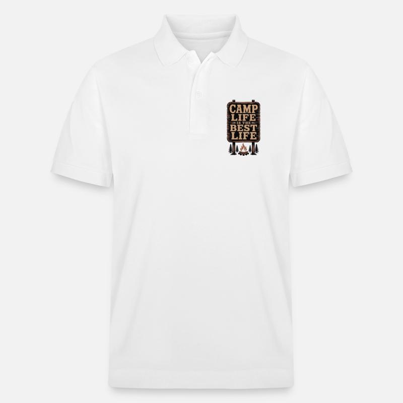 Das Camp-Leben ist das beste Leben - Stanley/Stella Unisex Bio-Poloshirt PREPSTER - Weiß